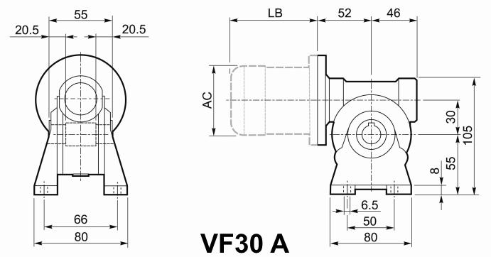 Мотор-редуктор VF 30, исполнение A