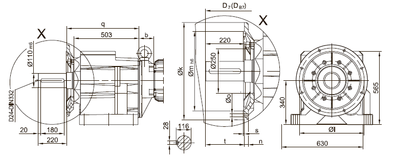 Фланец со сквозными отверстиями BG100