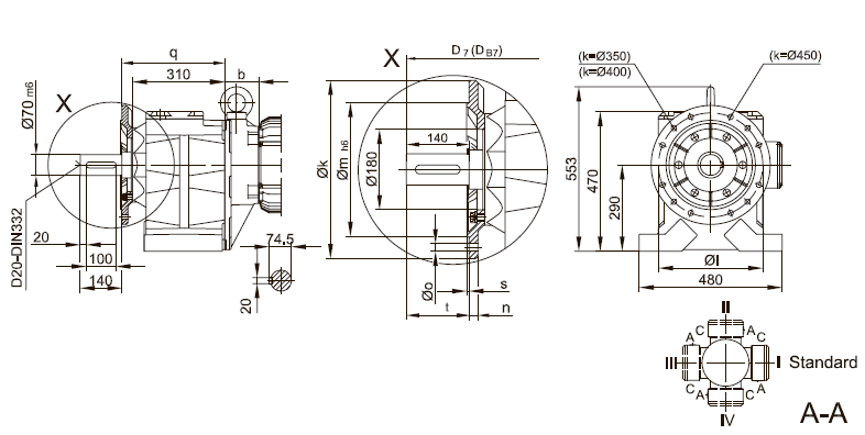 Фланец со сквозными отверстиями BG80