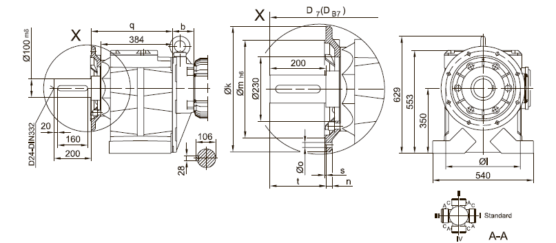 Фланец со сквозными отверстиями BG90